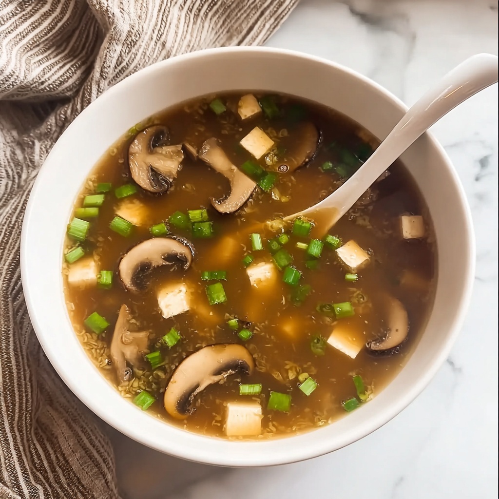 Japanese Clear Soup with Tofu and Mushrooms Recipe - Recipe Image