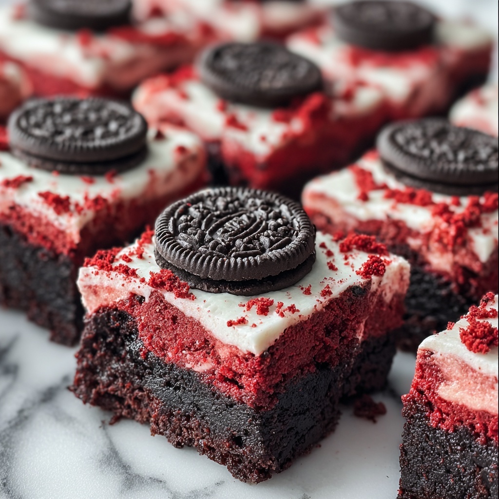 Cookies & Cream Red Velvet Brownies Recipe - Recipe Image