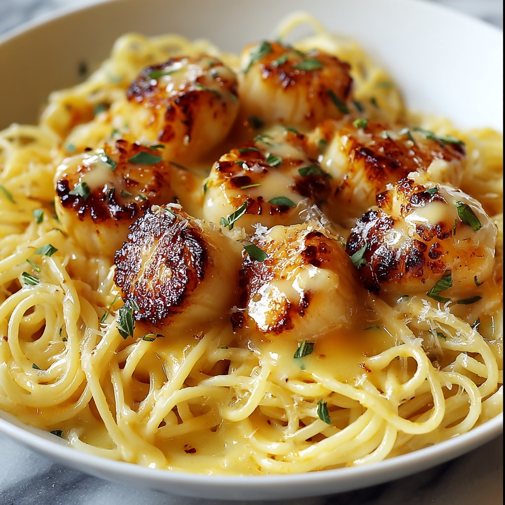 Garlic Butter Chicken Bites with Creamy Parmesan Pasta Recipe - Recipe Image