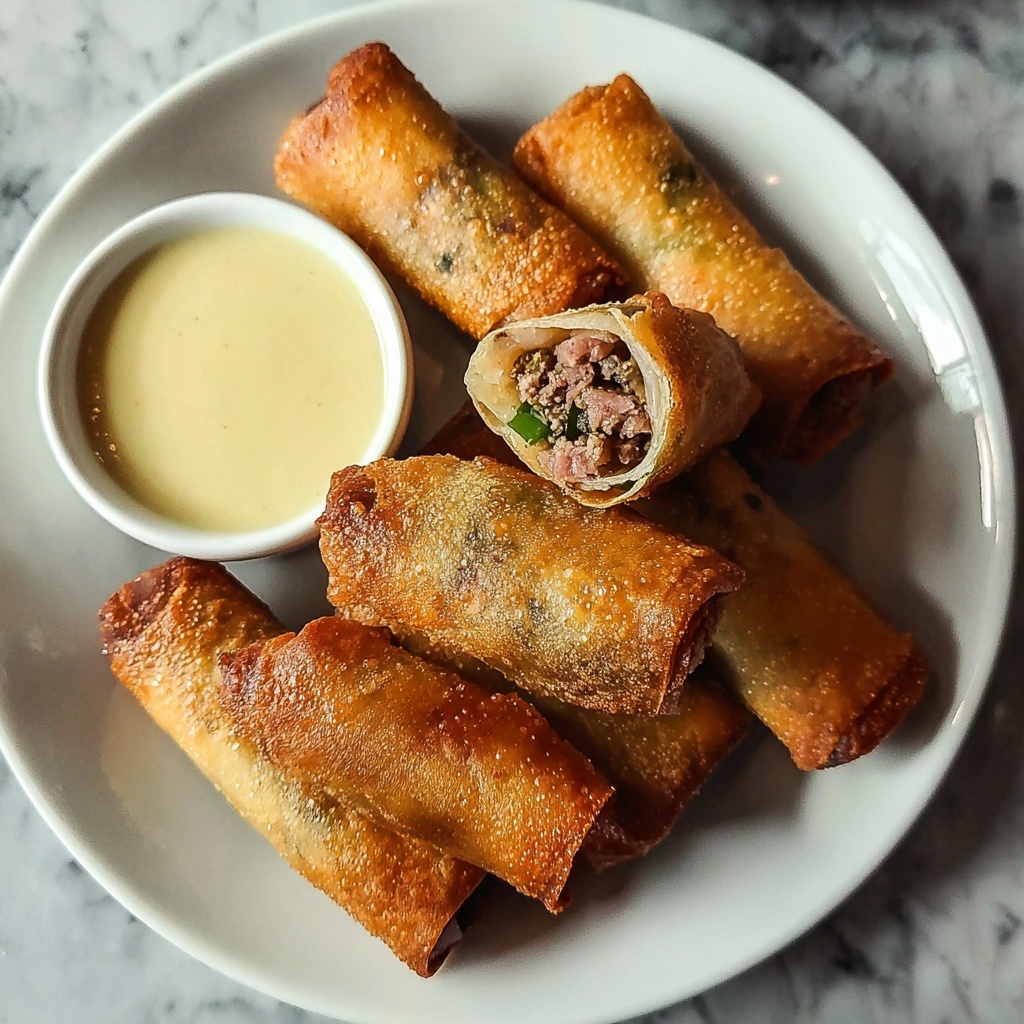 Corned Beef Egg Rolls with Honey Mustard Dipping Sauce Recipe - Recipe Image