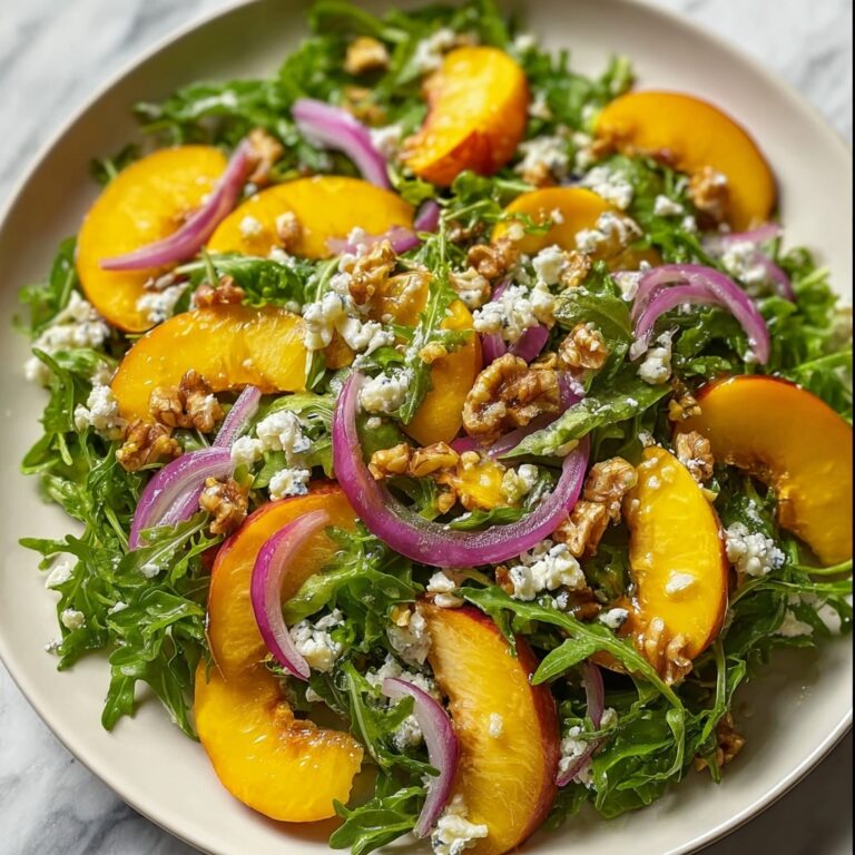 Peach Arugula Salad with Goat Cheese and Toasted Pecans Recipe
