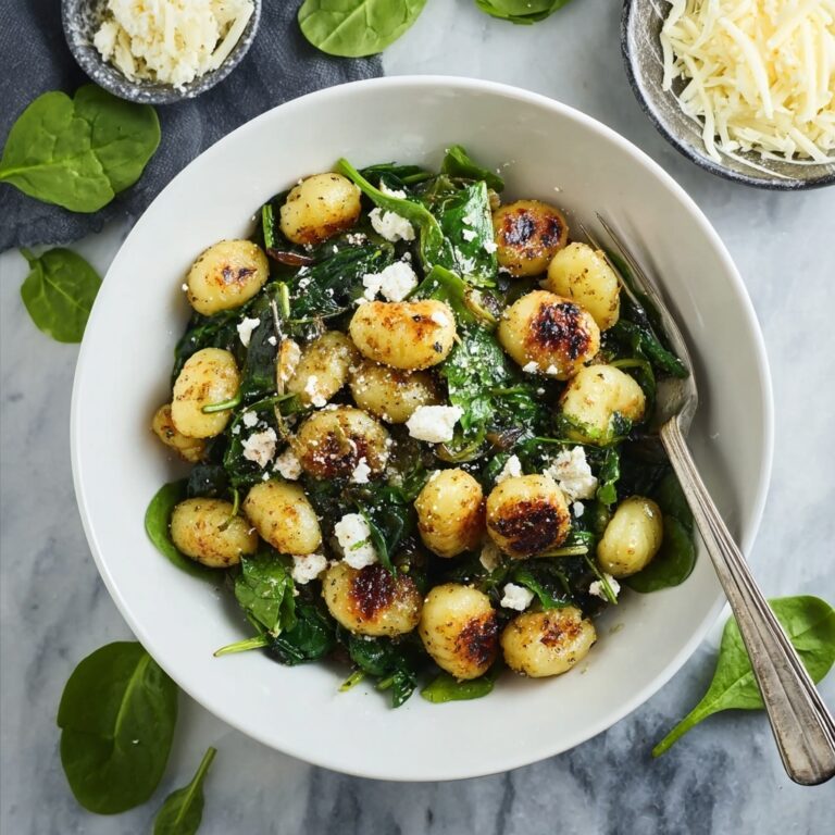 Crispy Gnocchi with Spinach and Feta Recipe
