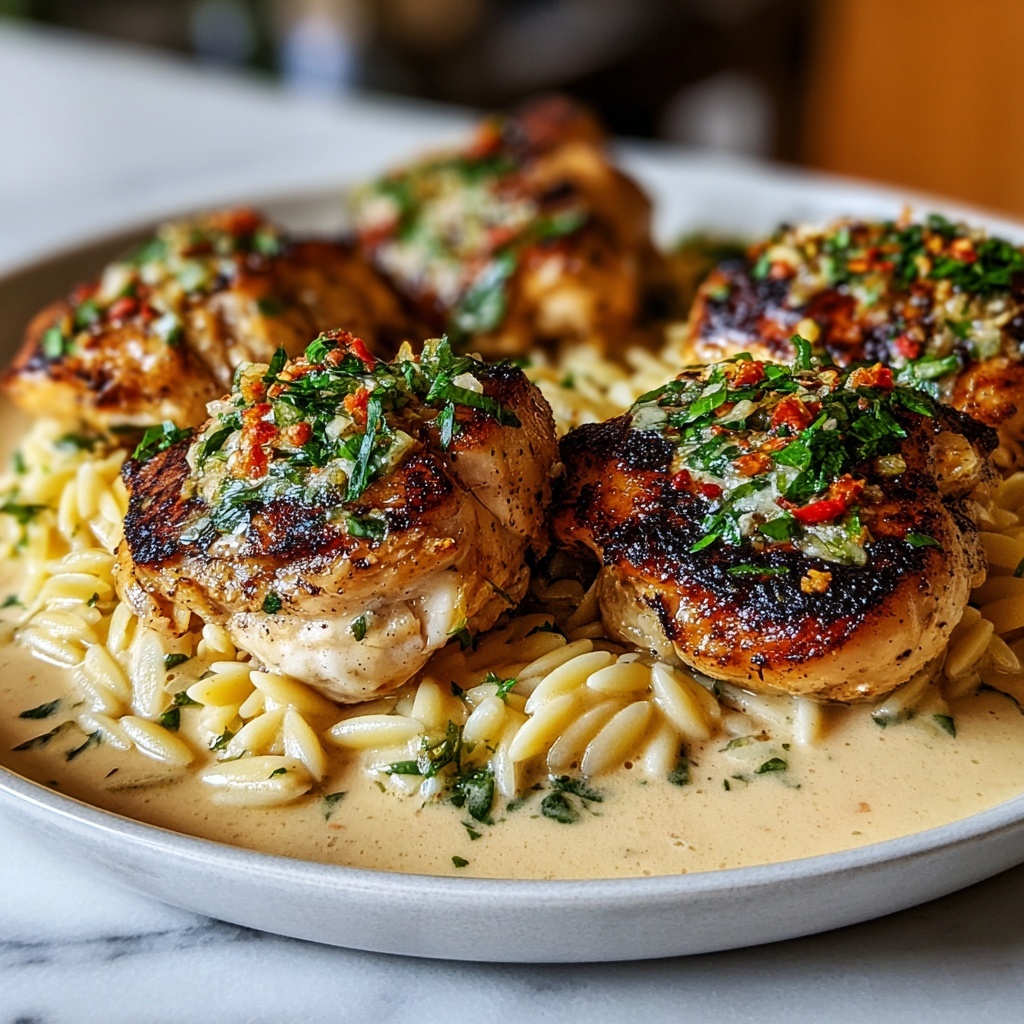 Creamy Tuscan Chicken with Orzo Recipe - Recipe Image