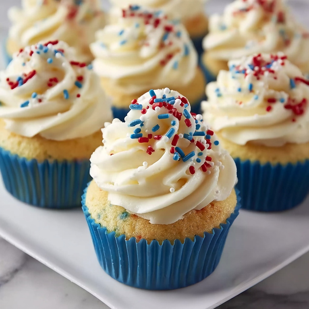 Festive Fourth of July Cupcakes Recipe - Recipe Image