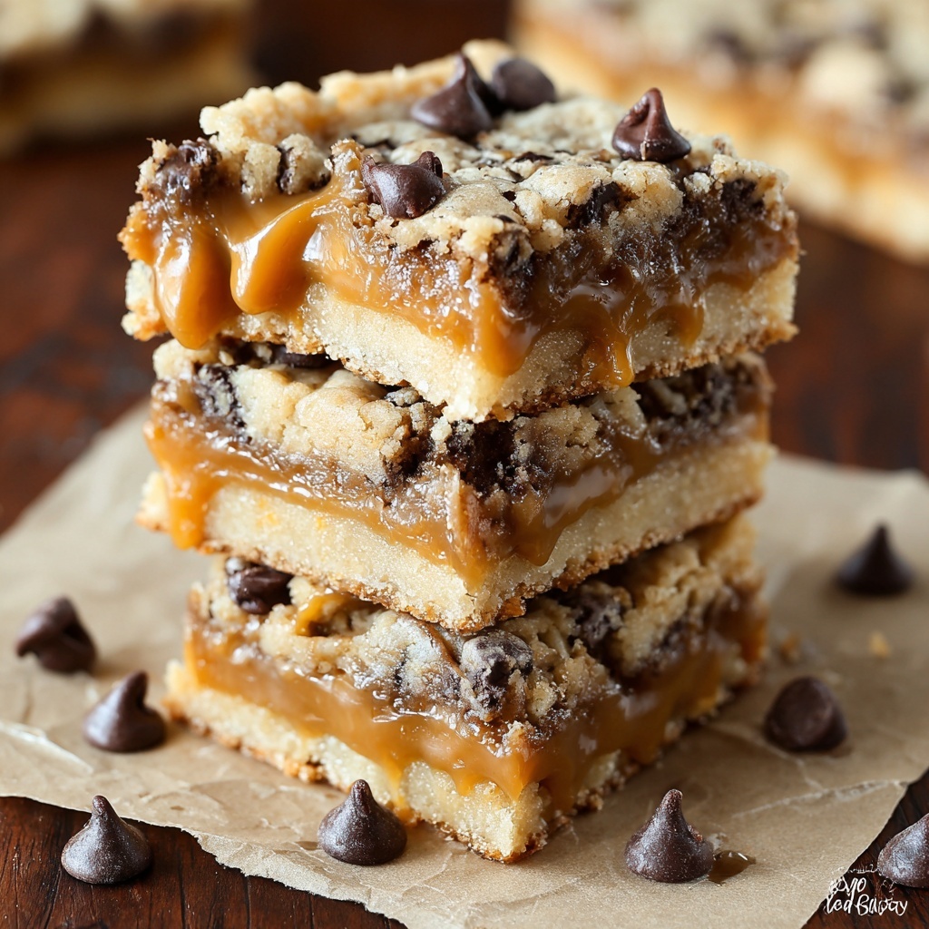 Chocolate Chip Caramel Bars Recipe - Recipe Image