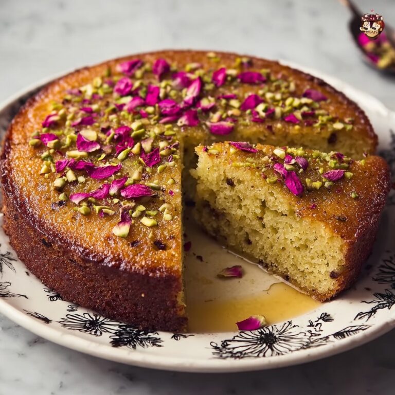 Persian Love Cake with Rosewater, Pistachios, and Dried Roses Recipe