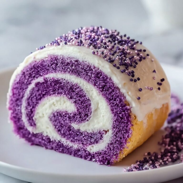 Ube Roll Cake with Cream Cheese Frosting Recipe