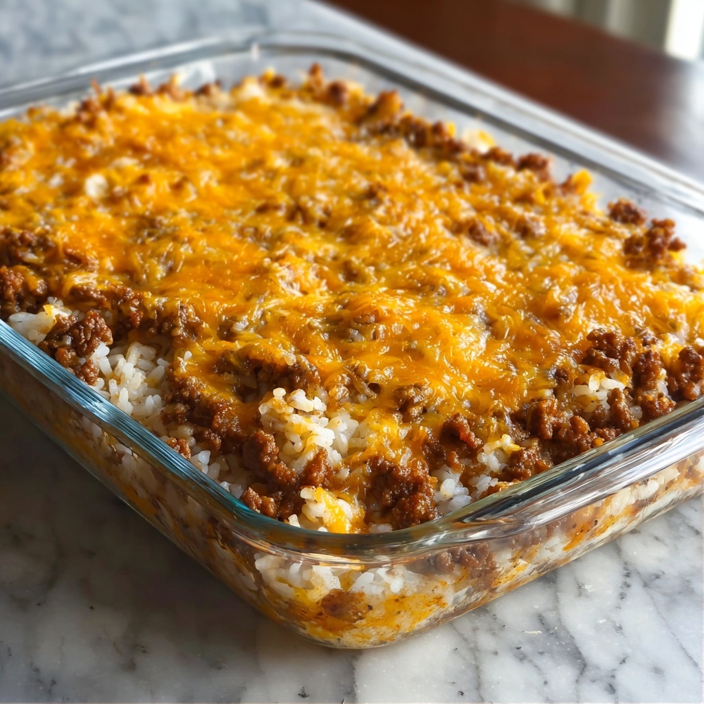 French Onion Ground Beef and Rice Casserole Recipe - Recipe Image