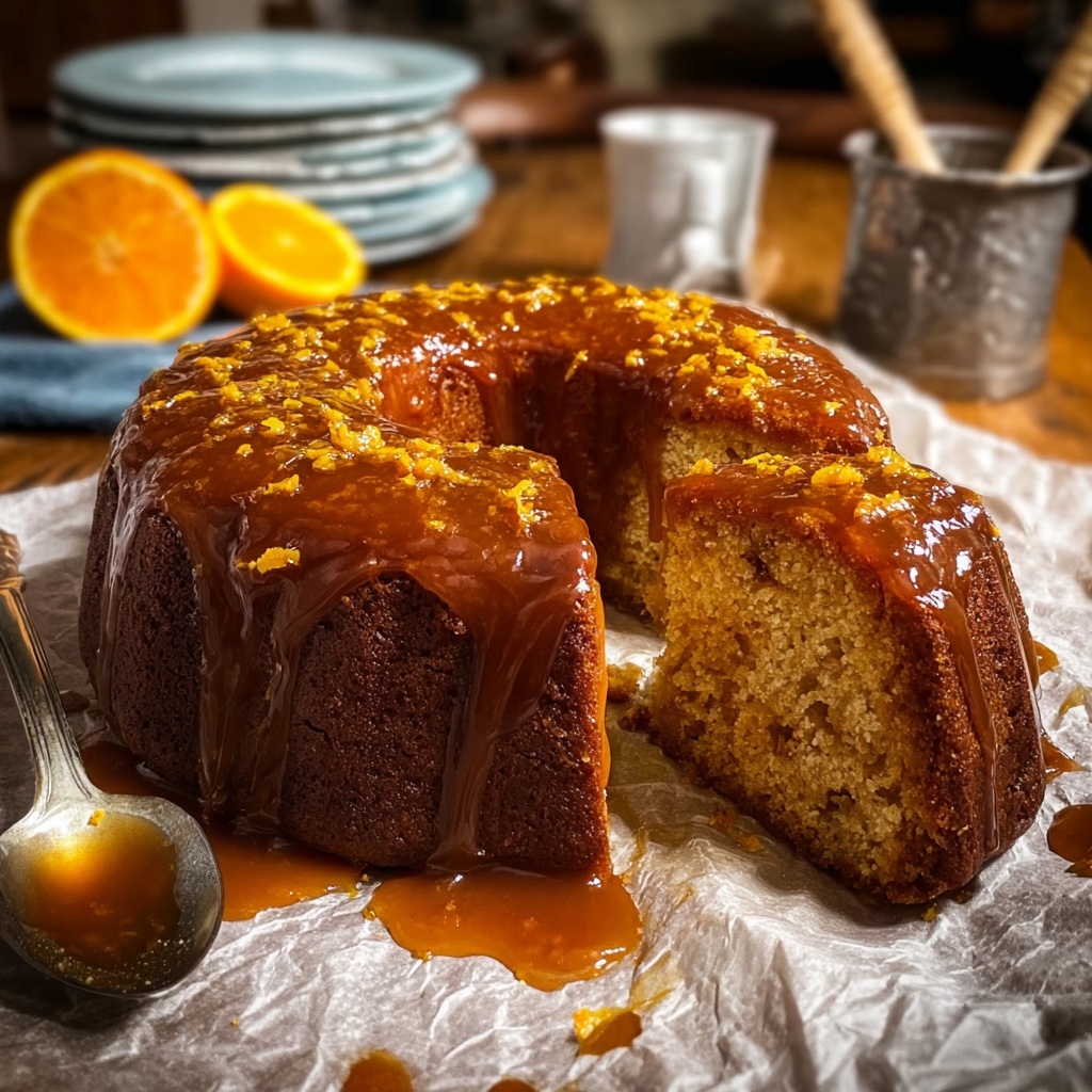 Sticky Toffee Date Cake with Orange Glaze Recipe - Recipe Image
