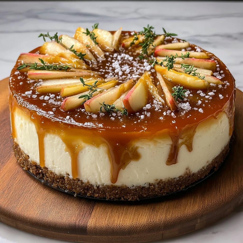Salted Caramel Apple Cheesecake Recipe - Recipe Image