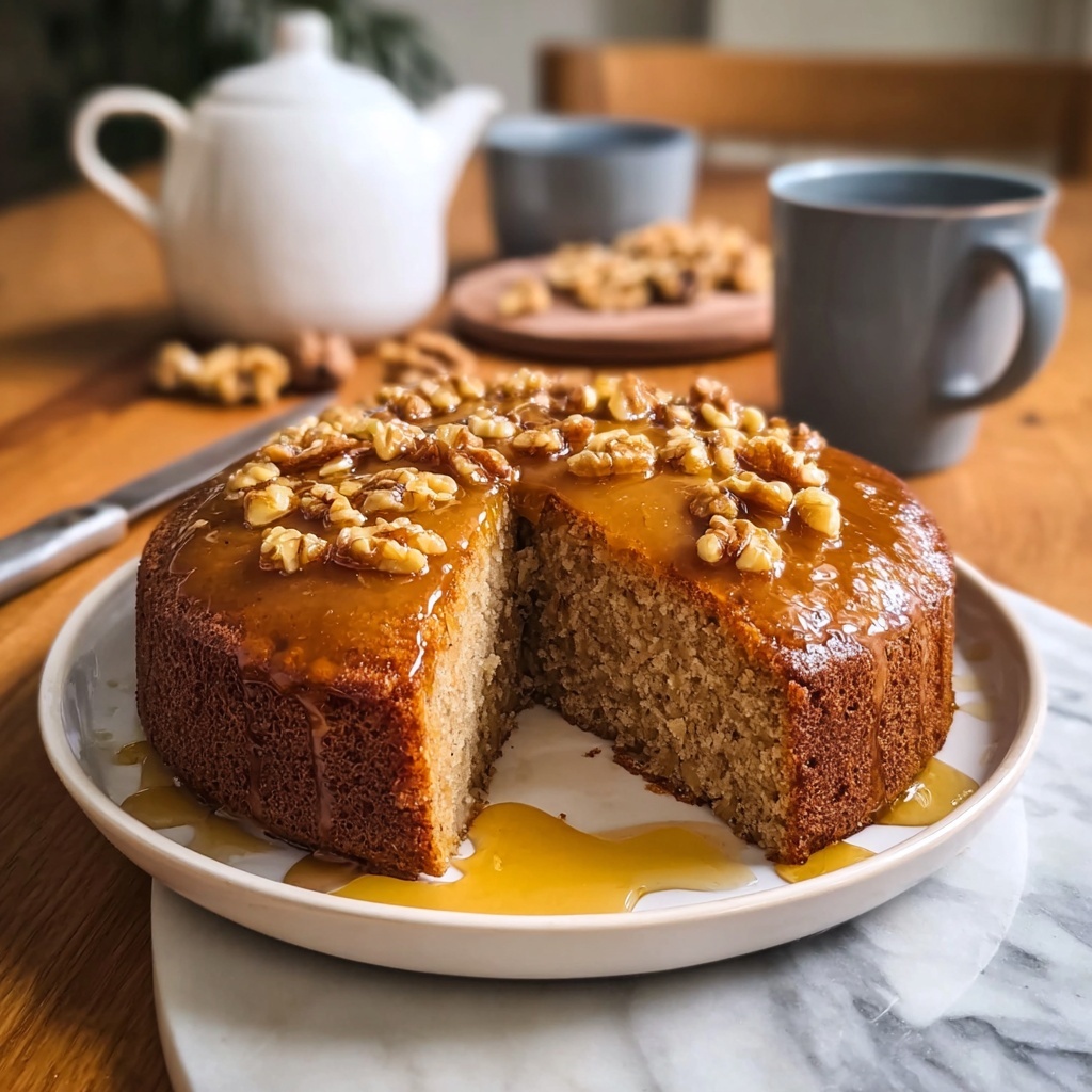 Warm Banana Date Walnut Cake with Orange Syrup Recipe - Recipe Image