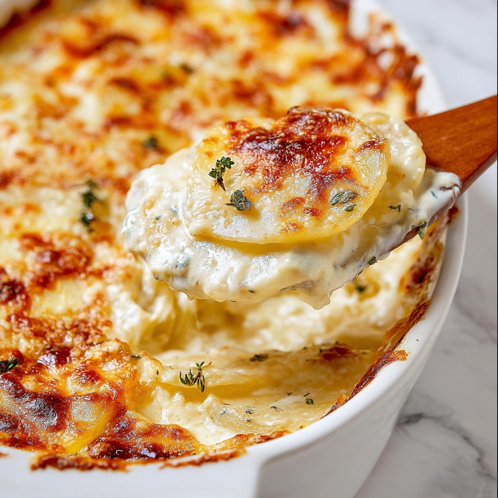 Garlic Parmesan Scalloped Potatoes Recipe - Recipe Image