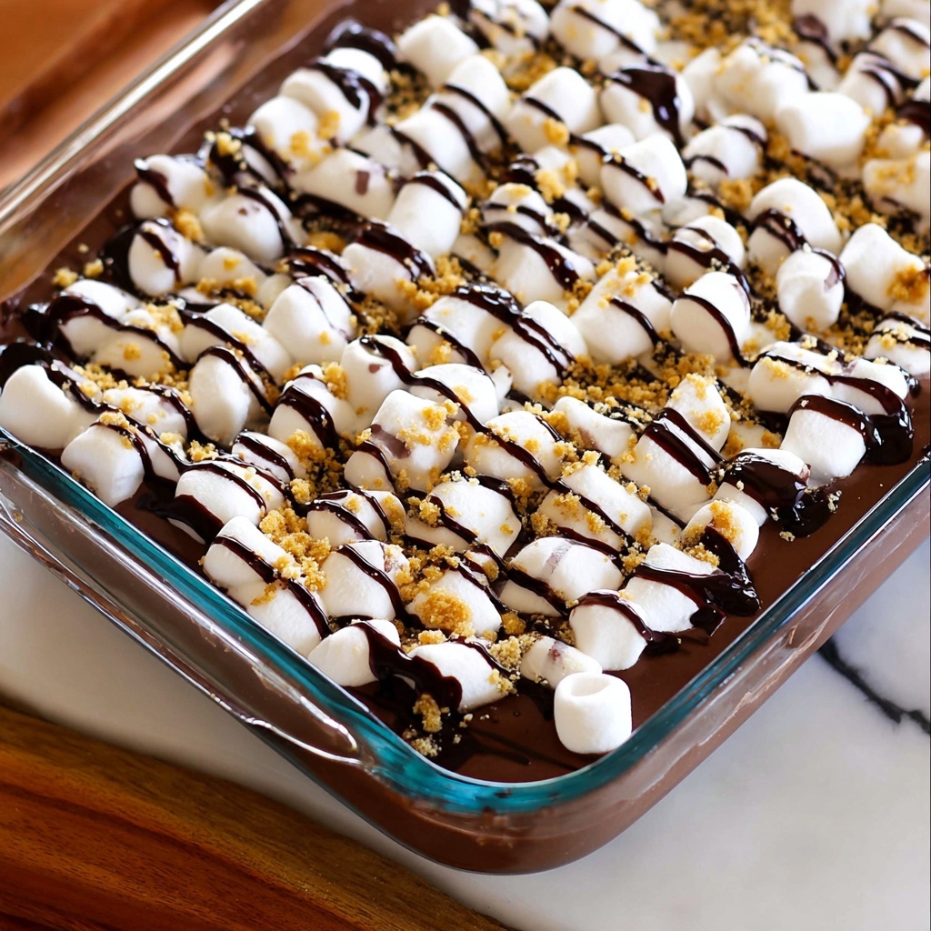 No-Bake S'mores Pudding Cake Recipe - Recipe Image