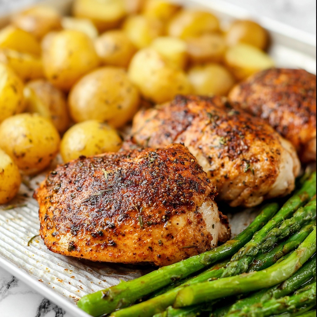 Sheet Pan Honey Garlic Chicken with Potatoes and Green Beans Recipe - Recipe Image
