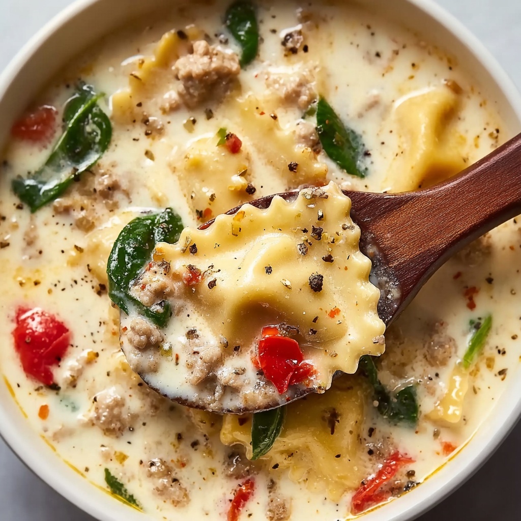 Slow Cooker White Lasagna Soup Recipe - Recipe Image