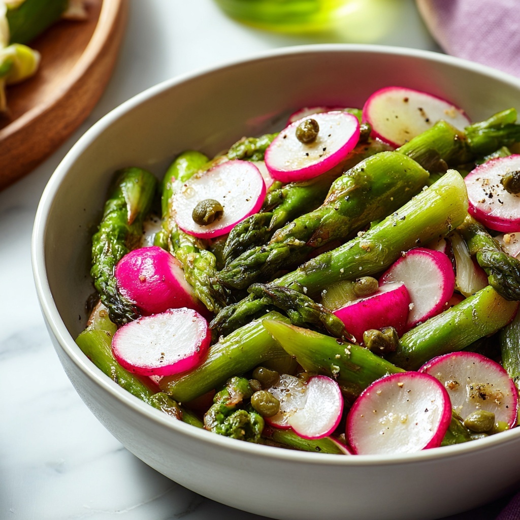 Asparagus and Radish Salad with Caper Vinaigrette Recipe - Recipe Image