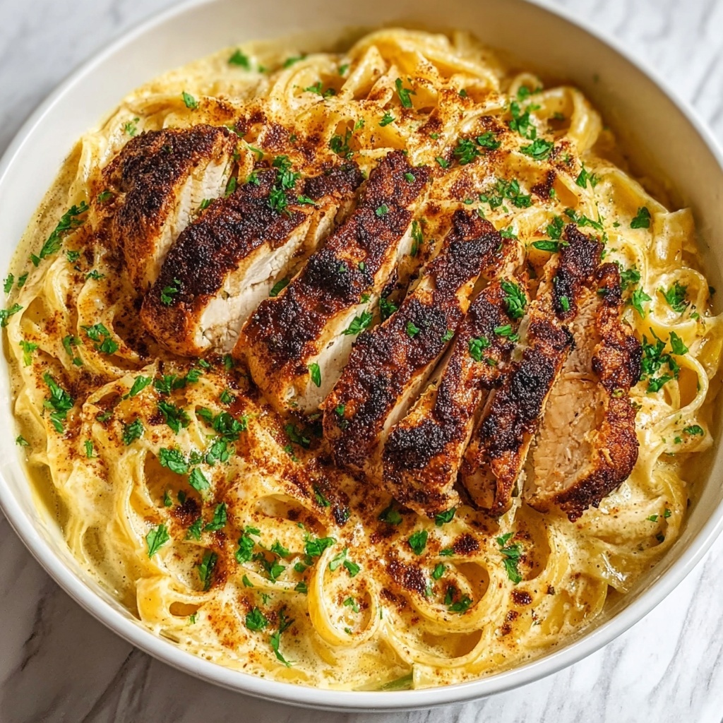 Blackened Cajun Chicken Alfredo Recipe - Recipe Image