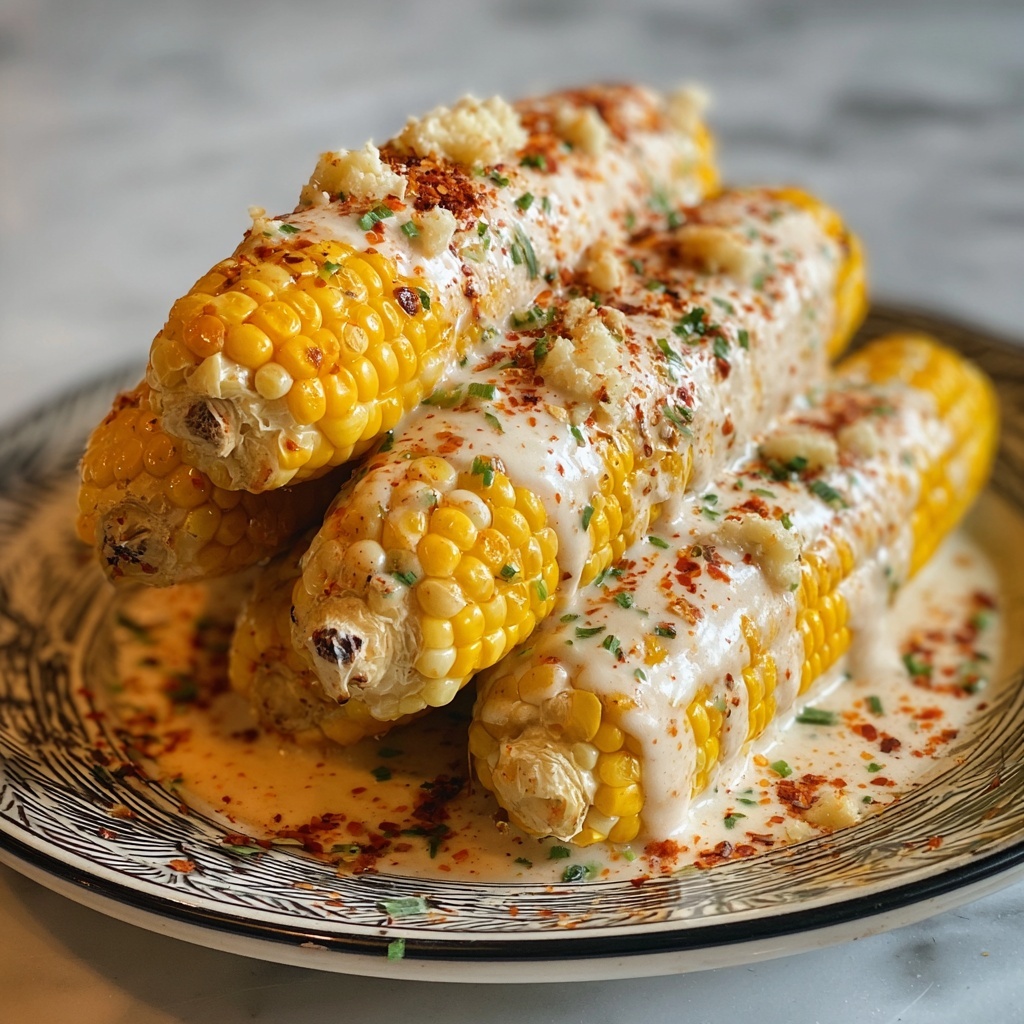Cheesy Garlic Butter Corn on the Cob Recipe - Recipe Image