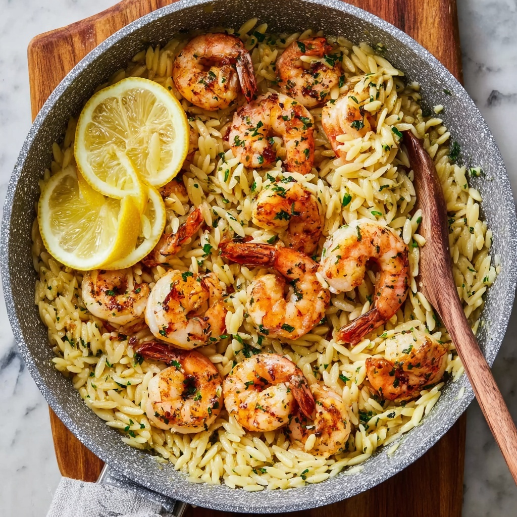 One Pan Shrimp Orzo with Lemon Recipe - Recipe Image