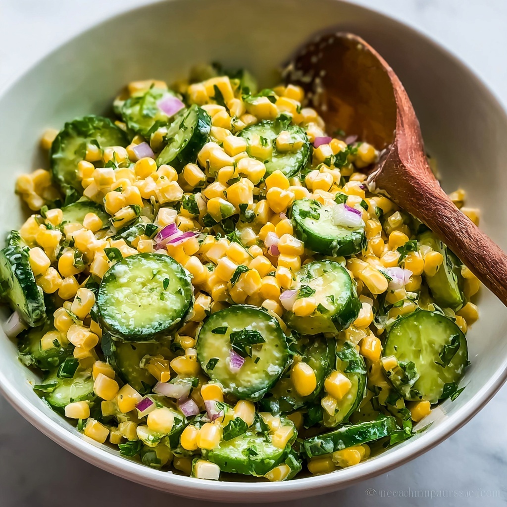 Mexican Cucumber Salad with Sweet Corn Recipe - Recipe Image