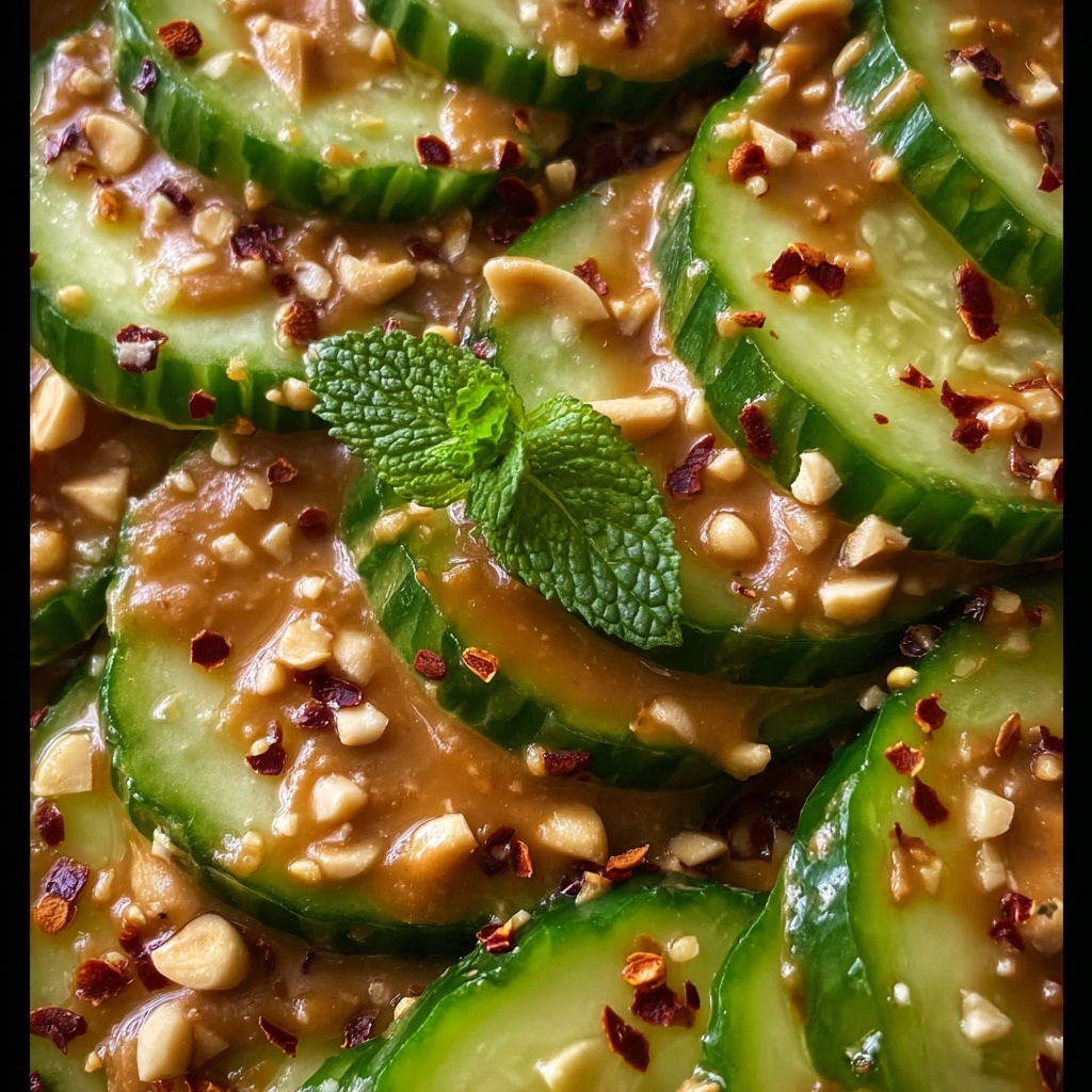 Cucumbers in Spicy Peanut Sauce Recipe - Recipe Image