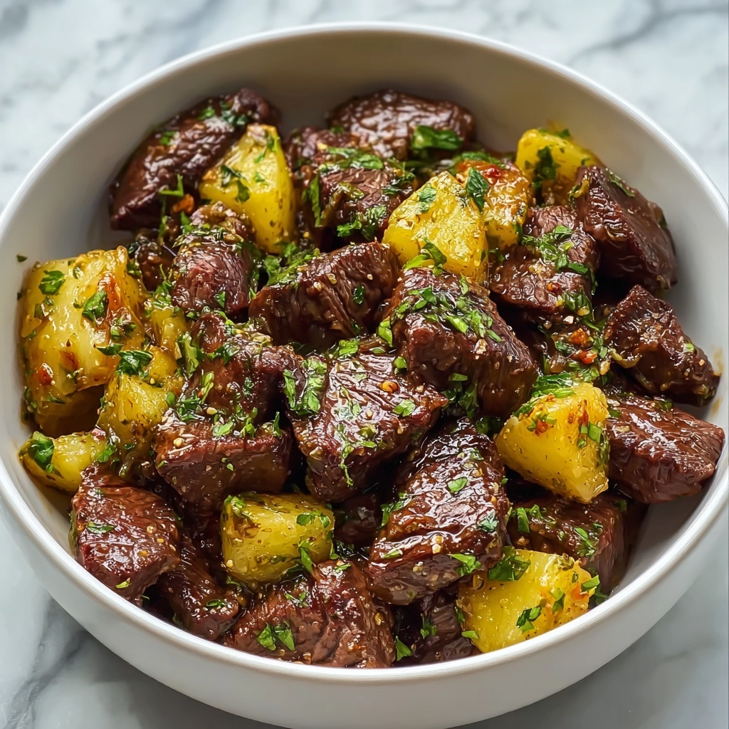 Garlic Butter Beef Bites with Potatoes Recipe - Recipe Image