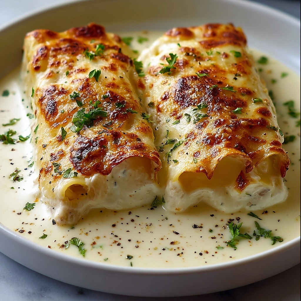 Chicken Alfredo Lasagna Rolls: A Creamy Dreamy Recipe - Recipe Image