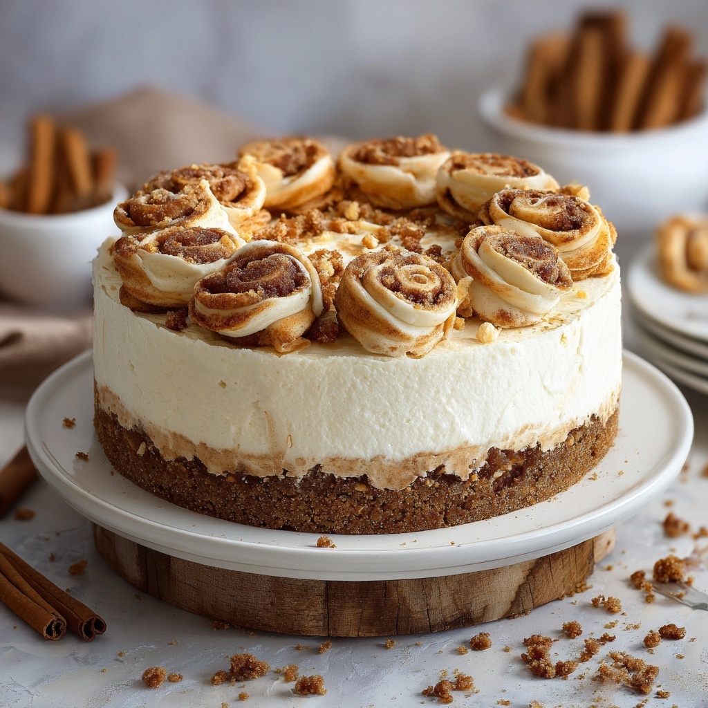Decadent Cinnamon Roll Cheesecake Recipe - Recipe Image