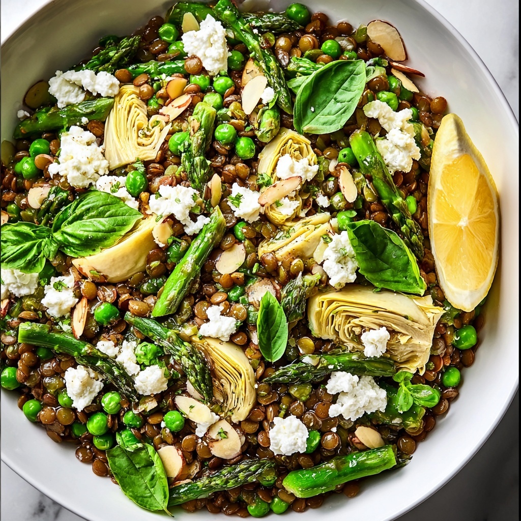 Spring Lentil Salad with Fresh Vegetables and Feta Recipe - Recipe Image