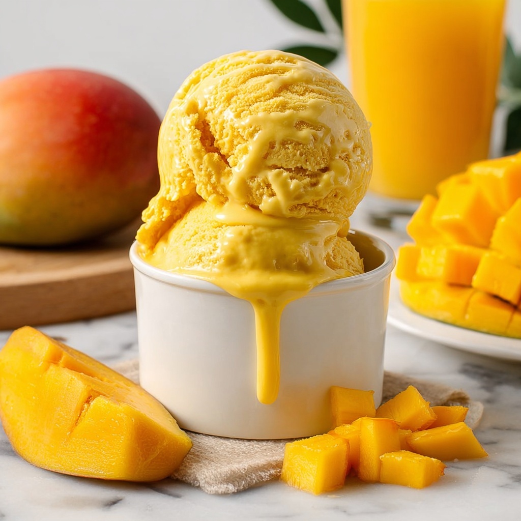 Vegan Mango Ice Cream (No Churn, 3 Ingredients) Recipe - Recipe Image