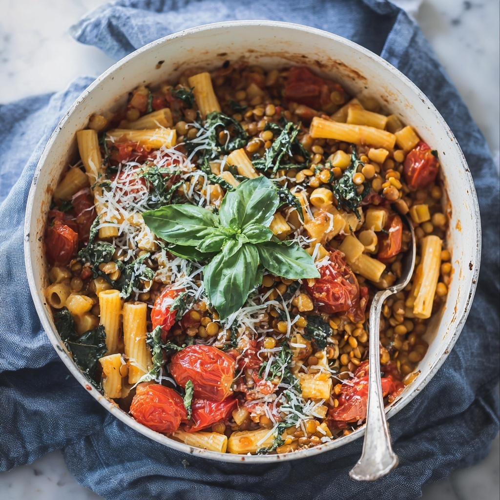 One Pot Lentil Pasta: A Quick and Nutritious Meal Recipe - Recipe Image