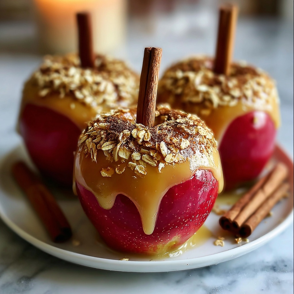 Cinnamon Oatmeal Stuffed Apples with Vanilla Custard Sauce Recipe - Recipe Image