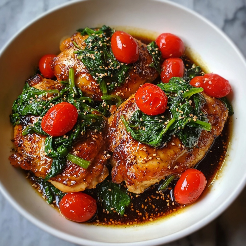 Balsamic Chicken Breast with Spinach and Tomatoes Recipe - Recipe Image