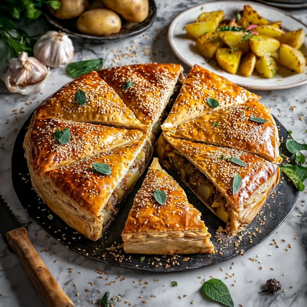 Samosa Pie with Spiced Chicken and Potato Filling Recipe - Recipe Image