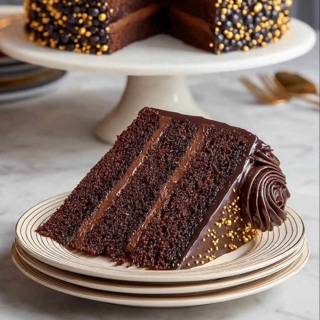 Black Velvet Cake with Dark Chocolate Frosting Recipe - Recipe Image