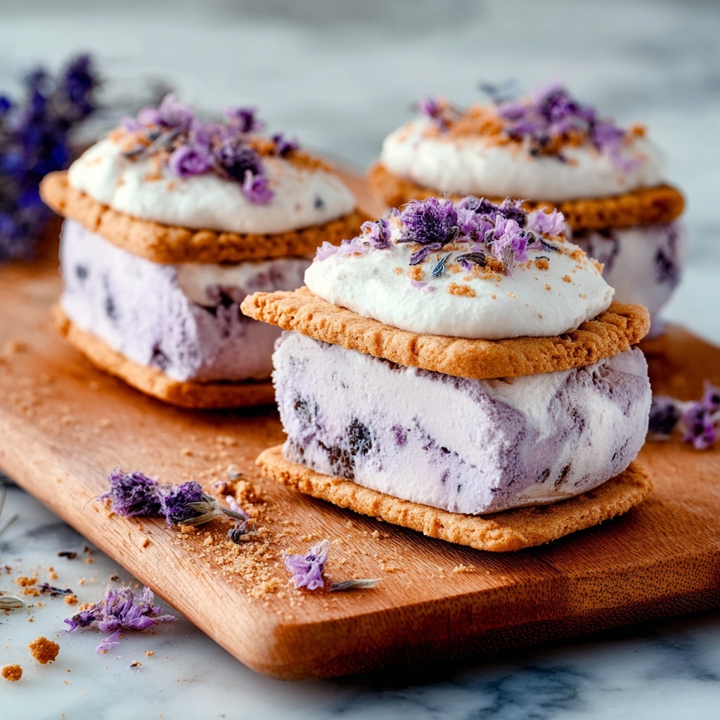 Lavender Vanilla Bean Ice Cream Sandwiches Recipe - Recipe Image