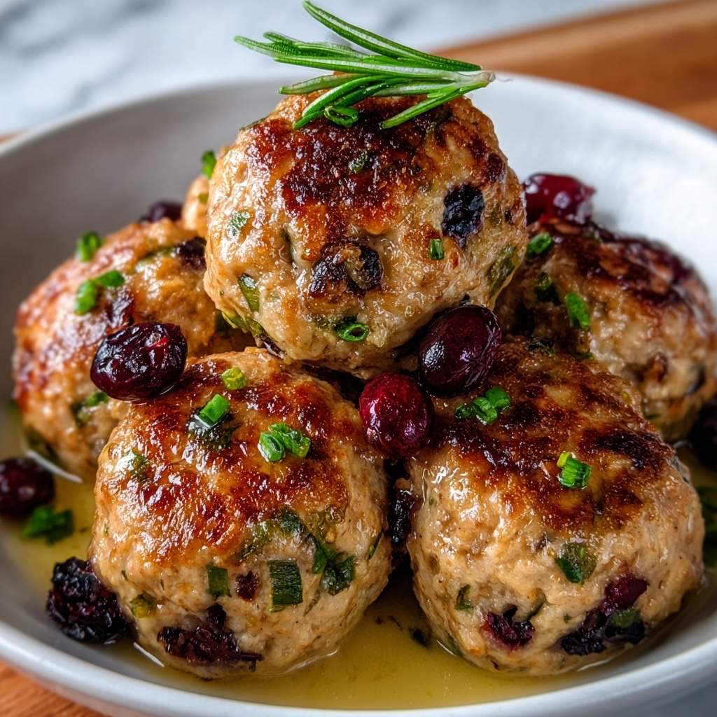 Festive Cranberry Turkey Stuffing Balls Recipe - Recipe Image