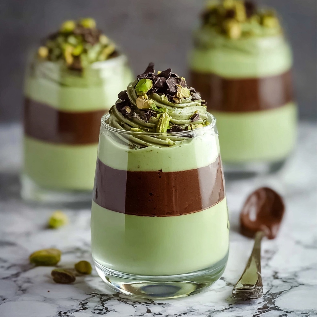 Decadent Pistachio Mousse with Rich Chocolate Ganache Bliss Recipe - Recipe Image