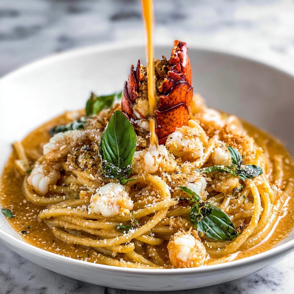 Creamy Lobster Pasta with Cherry Tomatoes Recipe - Recipe Image