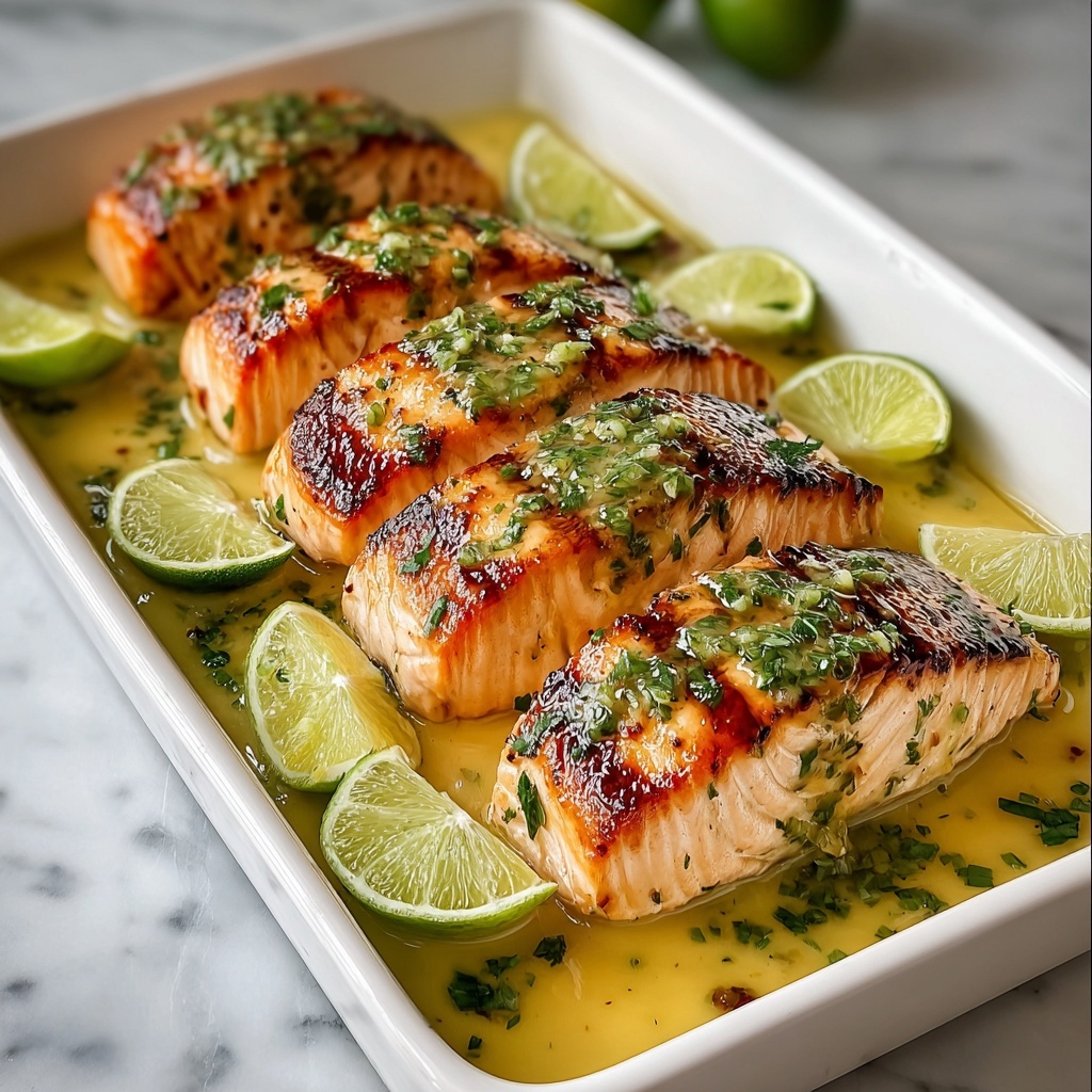Honey-Lime Garlic Butter Baked Salmon for Effortless Dinners Recipe - Recipe Image