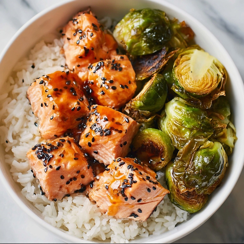 Teriyaki Salmon Bowls with Brussels Sprouts Recipe - Recipe Image