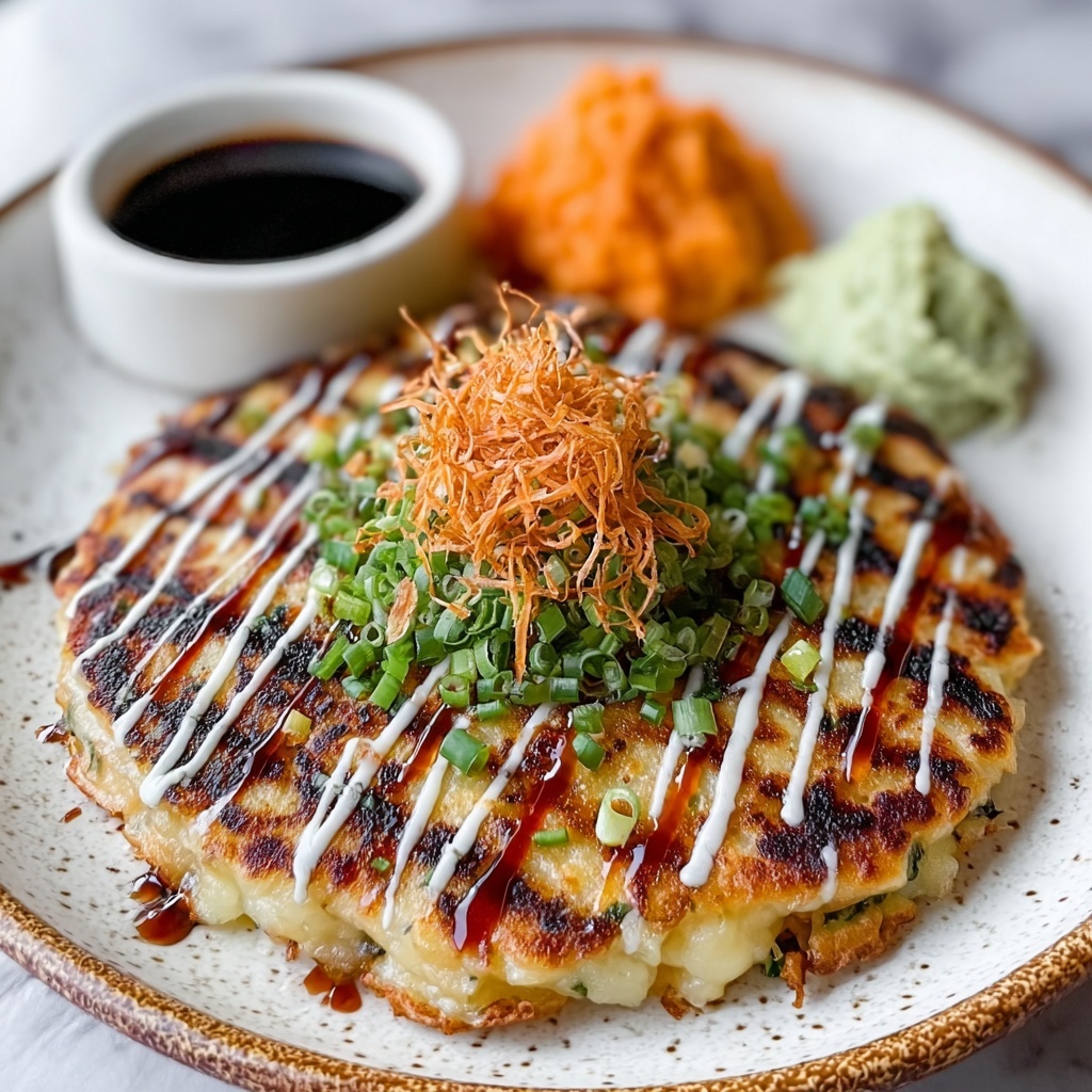 Japanese Savory Cabbage Pancake Recipe - Recipe Image