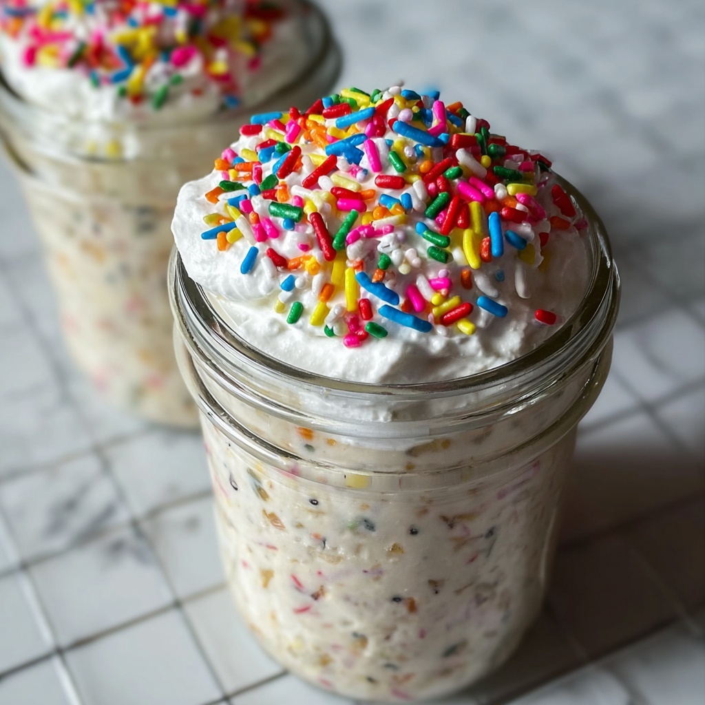 Birthday Cake Overnight Oats Recipe - Recipe Image
