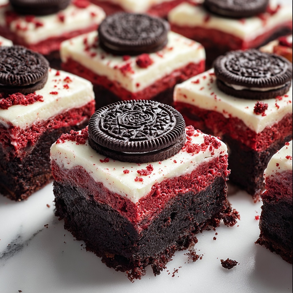 Cookies & Cream Red Velvet Brownies Recipe - Recipe Image
