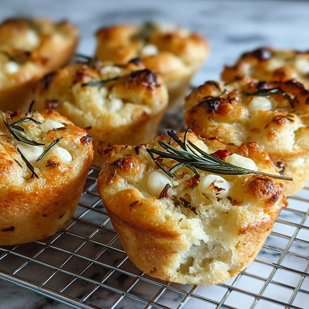 Easy Garlic Rosemary Focaccia Muffins Recipe - Recipe Image