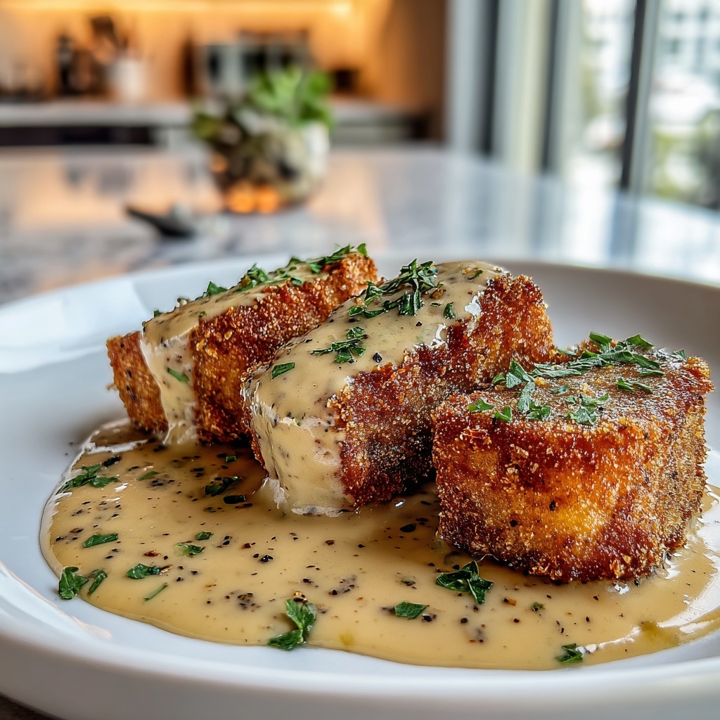 Crispy Parmesan Chicken with Dreamy Garlic Cream Sauce Recipe - Recipe Image