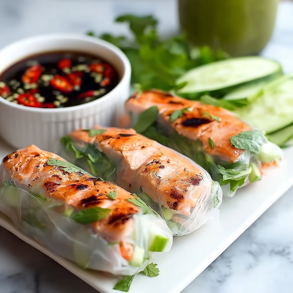 Vietnamese Baked Salmon Spring Rolls Recipe - Recipe Image
