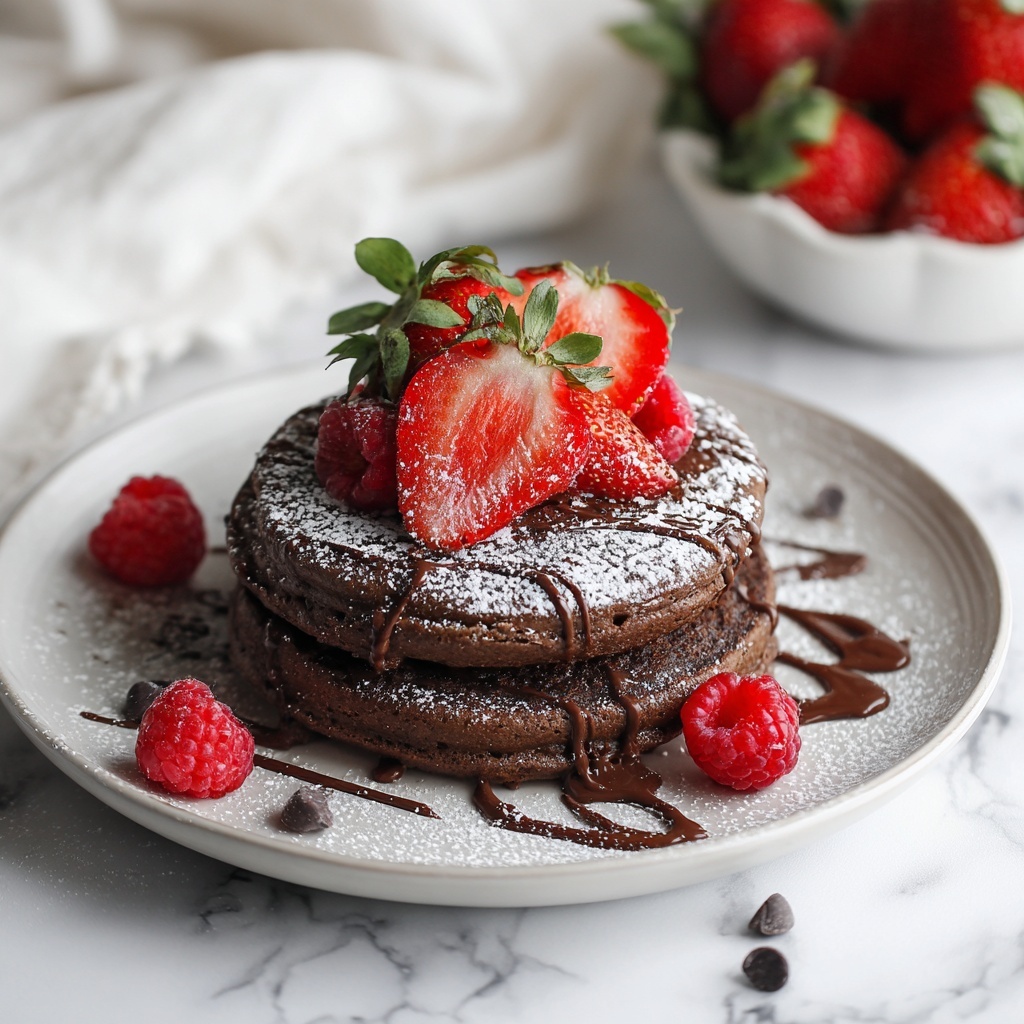 Double Chocolate Baked Protein Pancake Bowl Recipe - Recipe Image