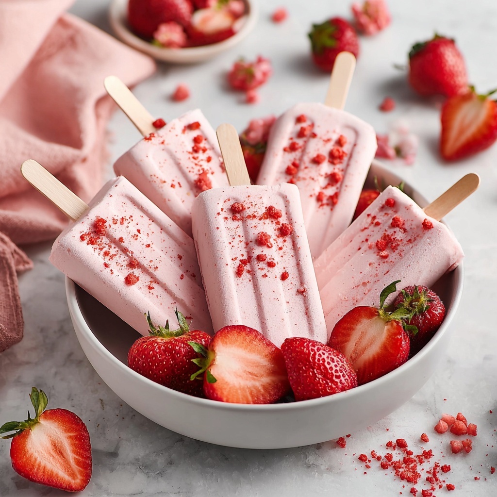 Vegan Strawberry Ice Cream Bars Recipe - Recipe Image