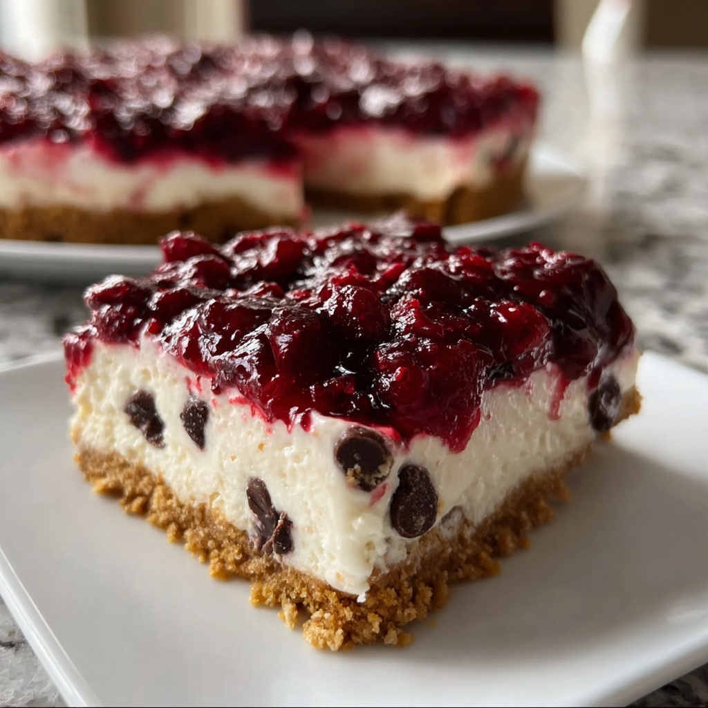 No Bake Easy Cherry Chocolate Chip Pie You Can't Resist Recipe - Recipe Image